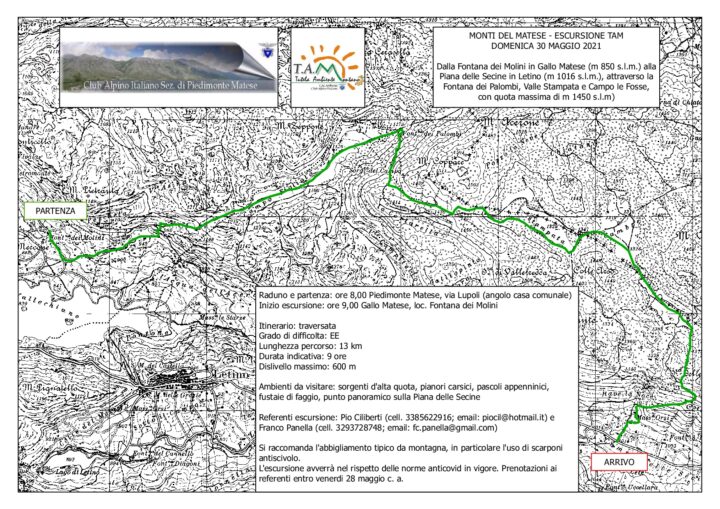 Domenica 30/05/2021 - Escursione TAM - dalla Fontana dei Molini alla Piana delle Secine