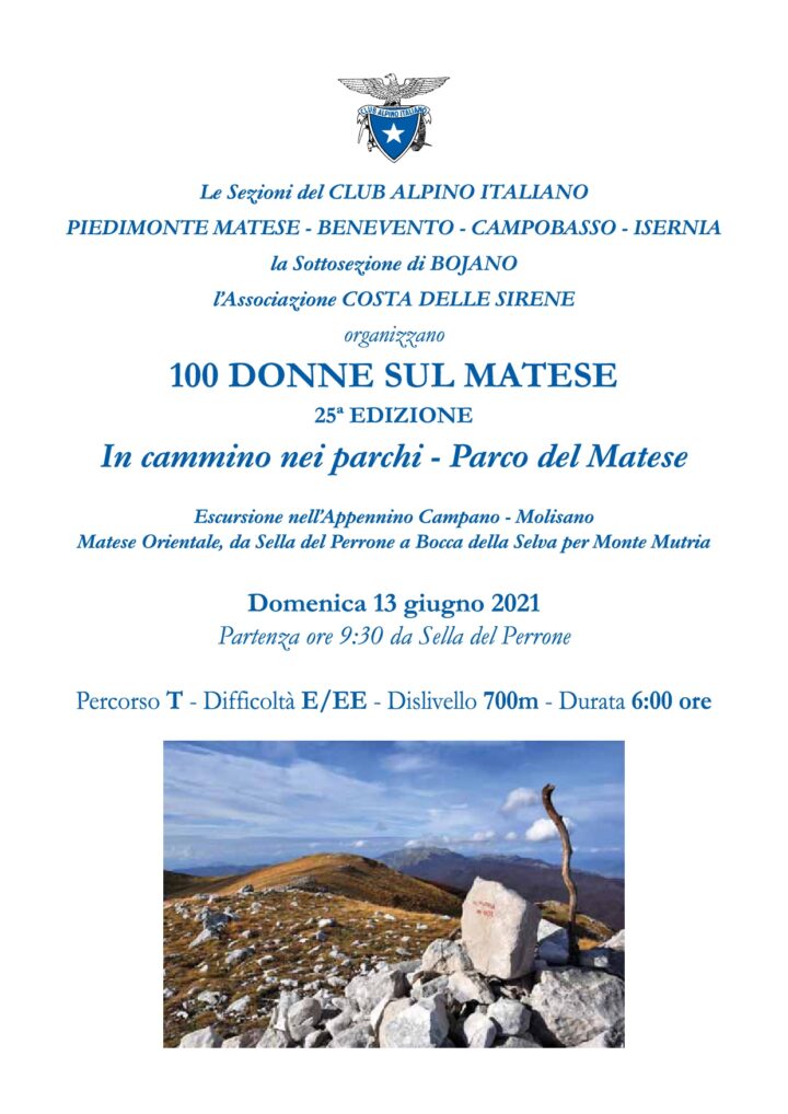 Domenica 13/06/2021 – 100 Donne sul Matese – 25^ Edizione