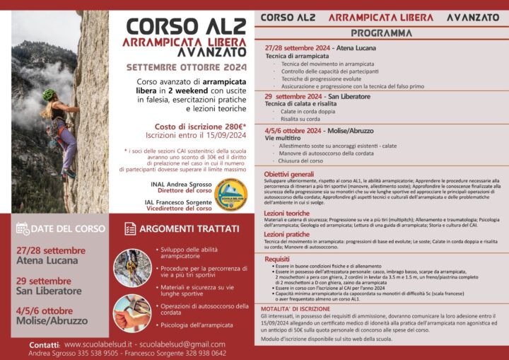 Corso AL - Arrampicata Libera - Avanzato