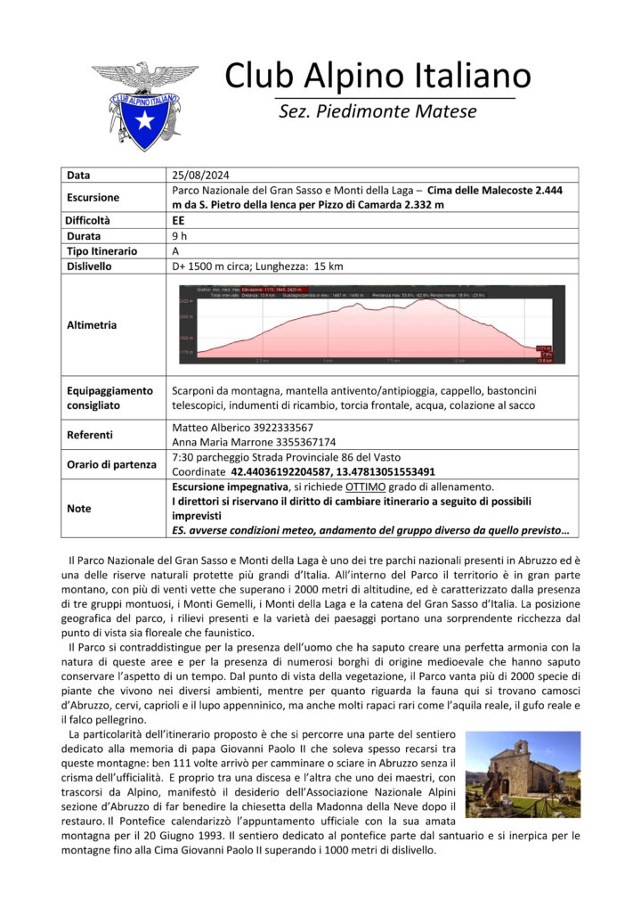 25/08/2024 - Parco Nazionale del Gran Sasso e Monti della Laga