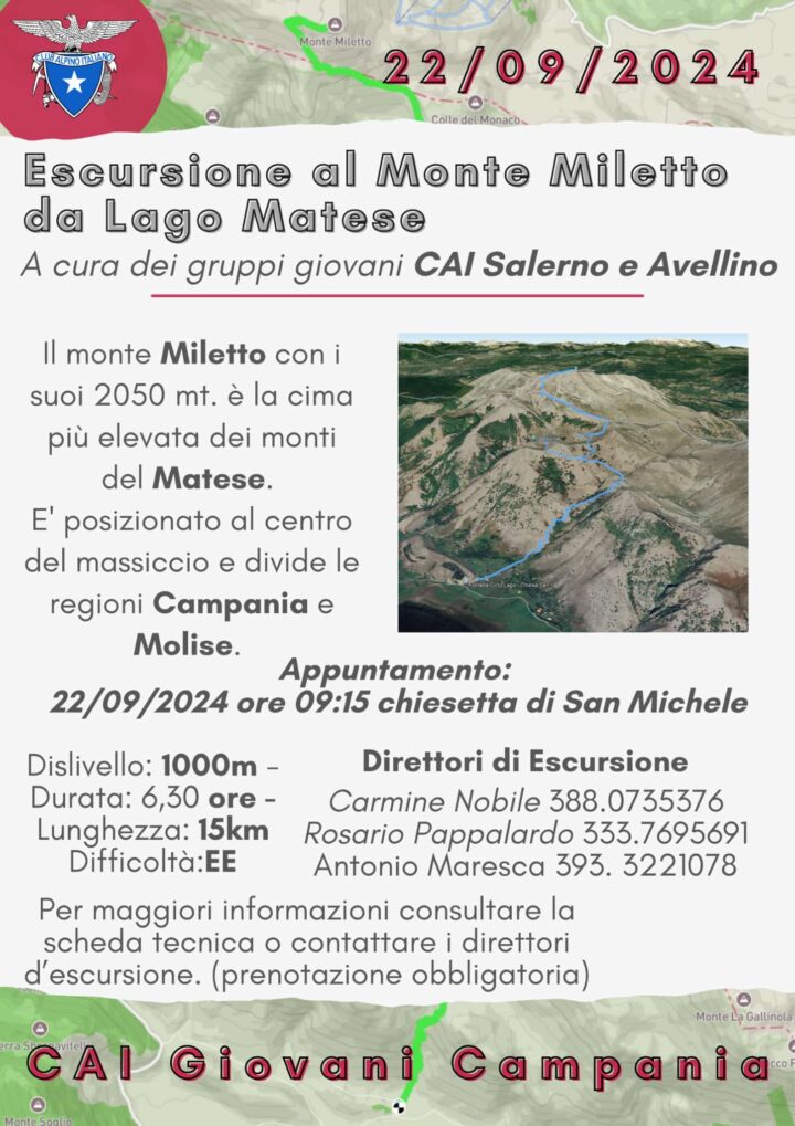 22/09/2024 - ESCURSIONE AL MONTE MILETTO DAL LAGO MATESE