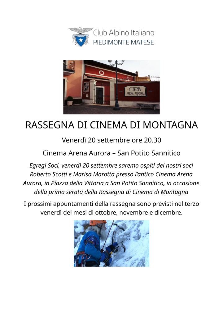 20/09/2024 - RASSEGNA DI CINEMA DI MONTAGNA