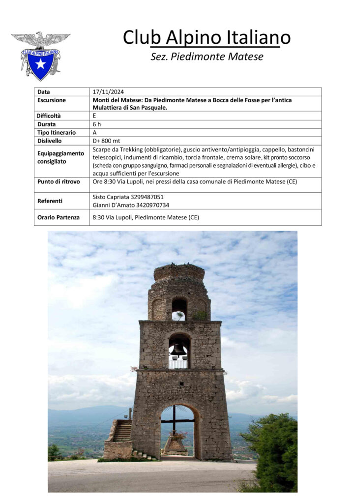 Domenica 17 Novembre 2024 – Bocca delle Fosse