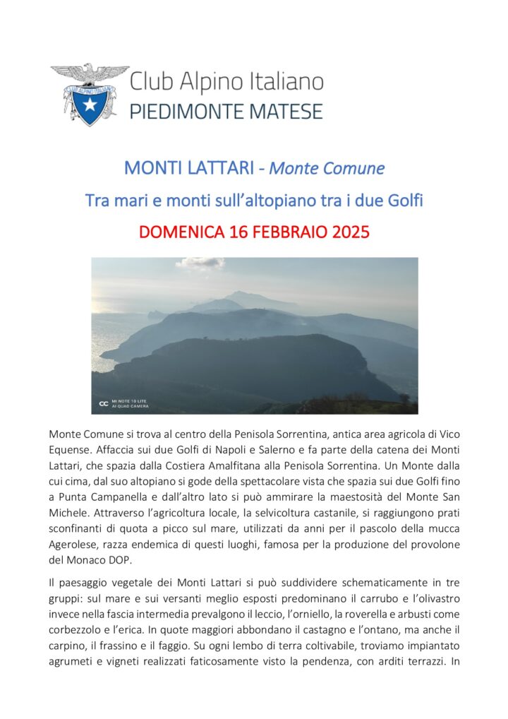 Domenica 16/02/2025 - Monti Lattari